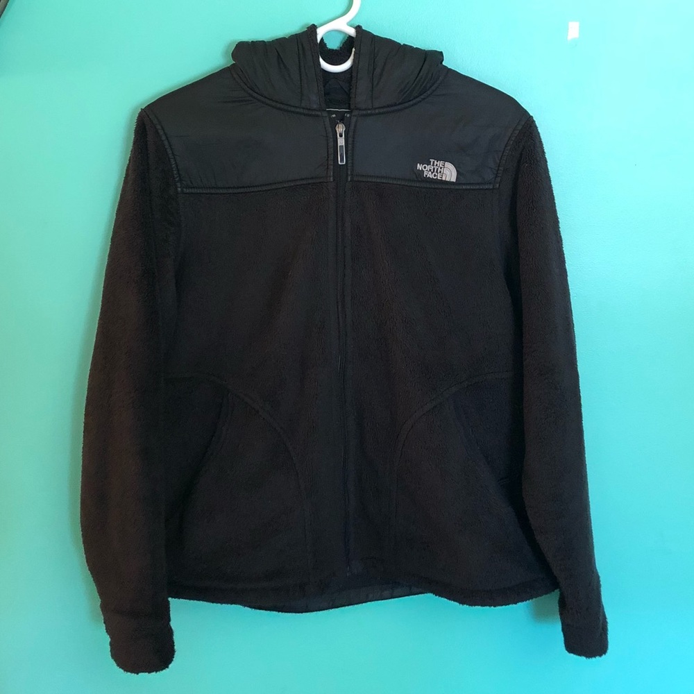 NorthFace fuzzy fleece hoodie jacket